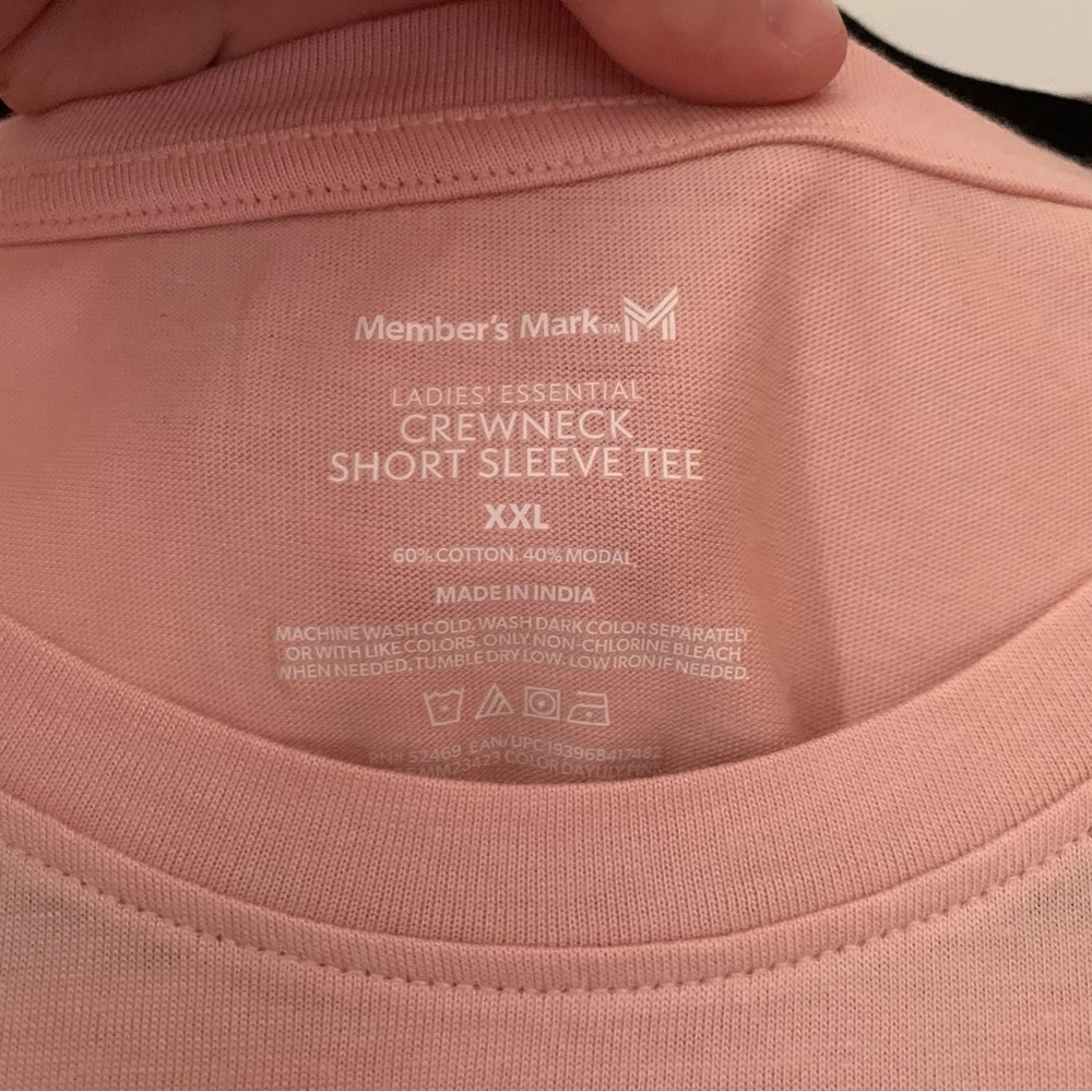 Crew Neck T-Shirt Workout Tee Casual Tee Peach Color Women's XXL - Picture 3 of 5